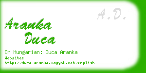 aranka duca business card
